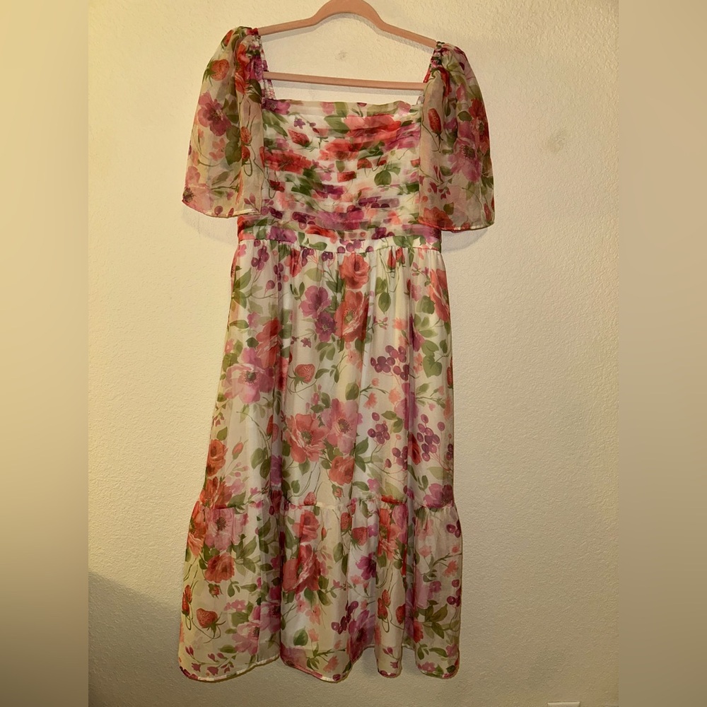 Abercrombie & Fitch Emerson Angel Sleeve Midi Dress